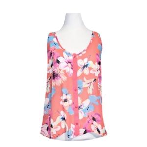 CANDIE'S Women's Floral Sheer Tank Top